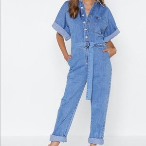 Oversized jean jumpsuit